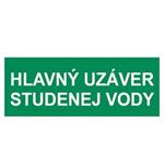 Hlavný uzáver studenej vody, plast 2mm 210x80mm