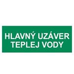 Hlavný uzáver teplej vody, samolepka 210x80mm