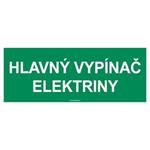 Hlavný vypínač elektického prúdu, samolepka 210x80mm