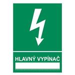 Hlavný vypínač ……………….., samolepka 210x297mm