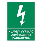 Hlavný vypínač zdvíhacieho zariadenia, plast 1mm 210x297mm
