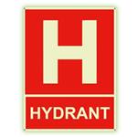 Hydrant s textem - fotoluminiscenční tabulka s dírkami, plast 2 mm 200x150 mm