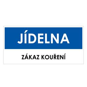 JÍDELNA, modrá, plast 1 mm 190x90 mm