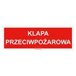 Klapa przeciwpożarowa - znak, naklejka 150x50 mm