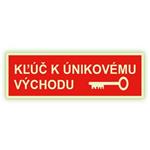 Kľúč k únikovému východu - fotoluminiscenčná tabuľka, plast 1 mm 300x75mm