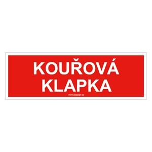 Kouřová klapka - bezpečnostní tabulka, plast 2 mm 150x50 mm