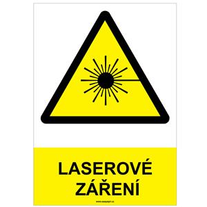 LASEROVÉ ZÁŘENÍ - bezpečnostní tabulka, plast A4, 2 mm