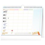 Nástěnný i stolní kalendář 2022 Školní plánovací s háčkem