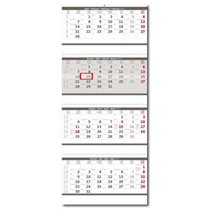Nástěnný kalendář 2022 - Čtyřměsíční skládaný šedý
