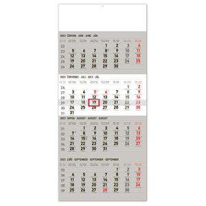 Nástěnný kalendář 2023 4měsíční standard - šedý CZ