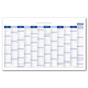 Nástěnný kalendář Plánovací mapa 2024 CZ - 63x100 cm - modrá
