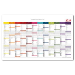 Nástěnný kalendář Plánovací mapa 2024 CZ - 80x100 cm - barevná