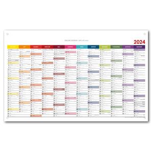 Nástěnný kalendář Plánovací mapa 2024 CZ s očky na zavěšení - 63x100 cm - barevná