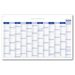Nástěnný kalendář Plánovací mapa 2024 CZ s očky na zavěšení - 63x100 cm - modrá