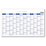 Nástěnný kalendář Plánovací mapa 2024 CZ s očky na zavěšení - 80x100 cm - modrá