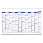Nástěnný kalendář Plánovací mapa 2024 PL s očky na zavěšení - 80x100 cm - modrá