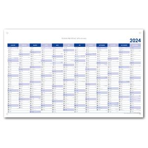 Nástěnný kalendář Plánovací mapa 2024 SK s očky na zavěšení - 63x100 cm - modrá