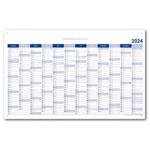 Nástěnný kalendář Plánovací mapa 2024 SK s očky na zavěšení - 63x100 cm - modrá