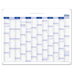 Nástěnný kalendář Plánovací mapa 2026 SK s očky na zavěšení - 100 x 80 cm - modrá