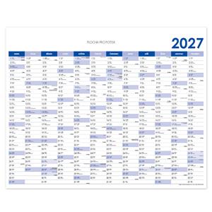 Nástěnný kalendář Plánovací mapa 2027 CZ - 124 x 100 cm - modrá