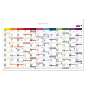 Nástěnný kalendář Plánovací mapa 2027 CZ s očky na zavěšení - 100 x 63 cm - barevná