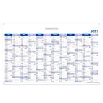 Nástěnný kalendář Plánovací mapa 2027 CZ s očky na zavěšení - 100 x 63 cm - modrá