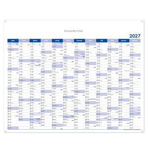 Nástěnný kalendář Plánovací mapa 2027 CZ s očky na zavěšení - 100 x 80 cm - modrá