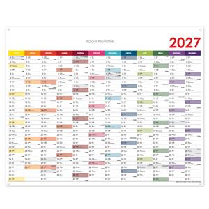 Nástěnný kalendář Plánovací mapa 2027 CZ s očky na zavěšení - 124 x 100 cm - barevná