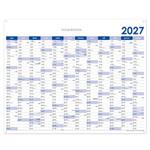 Nástěnný kalendář Plánovací mapa 2027 CZ s očky na zavěšení - 124 x 100 cm - modrá