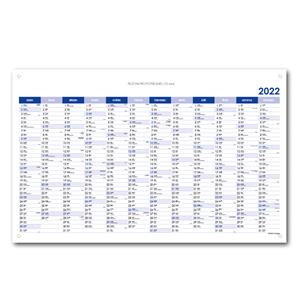 Nástěnný kalendář Plánovací mapa PVC 2022 CZ s očky na zavěšení - 80x100 cm - modrá