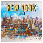 Nástěnný poznámkový kalendář 2023 New York