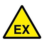 Nebezpečí exploze - SYMBOL, samolepka 100x100