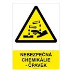 NEBEZPEČNÁ CHEMIKÁLIE - ČPAVEK - bezpečnostní tabulka, plast A4, 2 mm