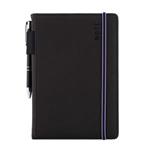 Notes AMOS A5 nelinkovaný - černá/modrá gumička