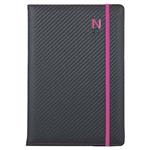 Notes ELASTIC A5 čtverečkovaný - grafit/magenta gumička