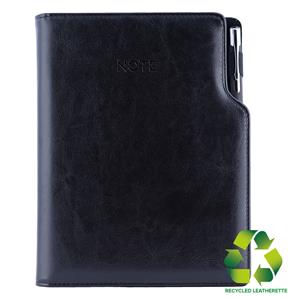 Notes GEP B5 čtverečkovaný - černá/černý vnitřek - recyklovaná koženka