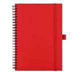 Notes koženkový SIMPLY A5 linkovaný - červená/černá spirála