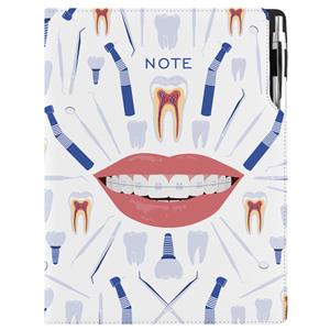 Notes - zápisník DESIGN A4 čtverečkovaný - bílá - Zubař