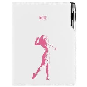 Notes - zápisník DESIGN A4 linkovaný - bílá - Golf žena