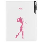 Notes - zápisník DESIGN A4 nelinkovaný - bílá - Golf žena
