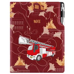 Notes - zápisník DESIGN A4 nelinkovaný - bordó - Hasič