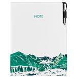 Notes - zápisník DESIGN A4 tečkovaný - bílá - Hory