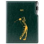 Notes - zápisník DESIGN A4 tečkovaný - zelená - Golf muž
