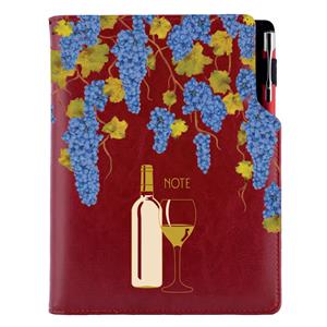 Notes - zápisník DESIGN B5 linkovaný - bordó - Víno