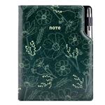 Notes - zápisník DESIGN B5 nelinkovaný - zelená - Květiny