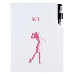 Notes - zápisník DESIGN B5 tečkovaný - bílá - Golf žena