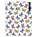 Notes - zápisník DESIGN B6 čtverečkovaný - Motýli barevní