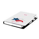 Notes - zápisník DESIGN B6 linkovaný - bílá - Česko - vlajka
