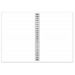 Notes - zápisník koženkový SIMPLY A5 linkovaný - bílá/černá spirála