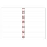Notes - zápisník koženkový SIMPLY A5 linkovaný - bílá/červená spirála